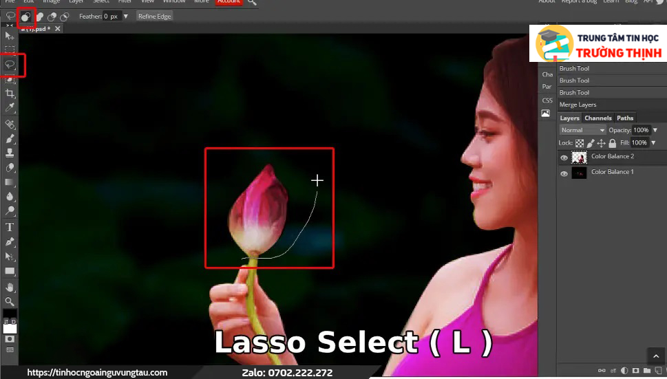 sử dụng công cụ lasso-select trong photoshop