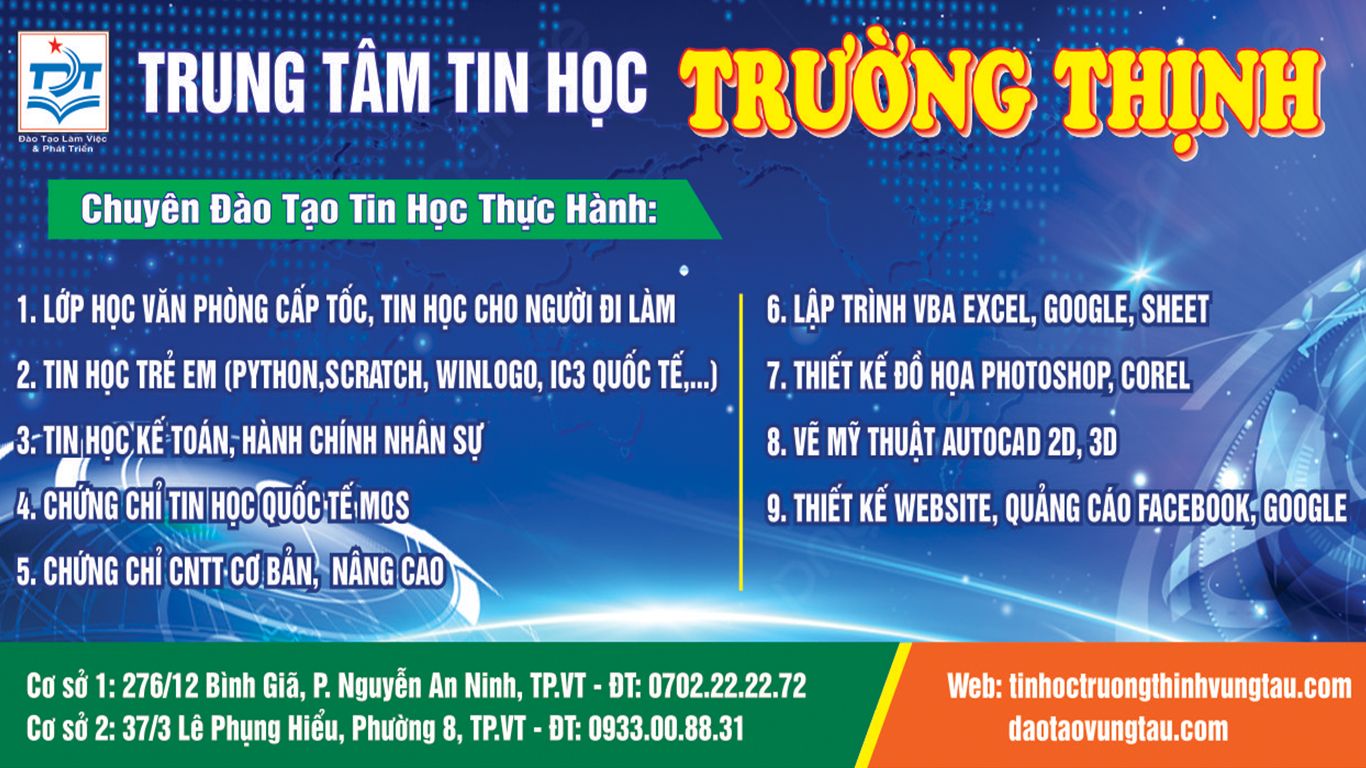 Trung tâm dạy tin học vũng tàu